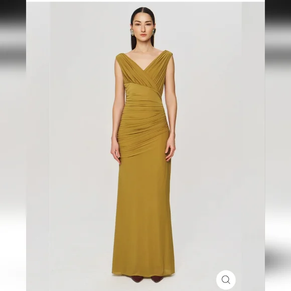 NWT Ronny Kobo Rouched Sophia Maxi Dress in Willow size XS - Picture 7 of 9